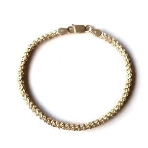 Vintage 925 sterling silver bracelet, Italian, 7” long